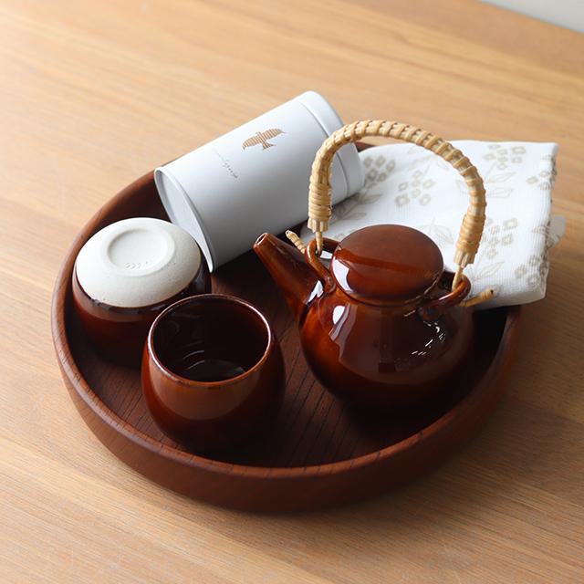 studio m' スタジオエム なつめ 土瓶＆湯呑＋大判ガーゼふきん＋茶屋