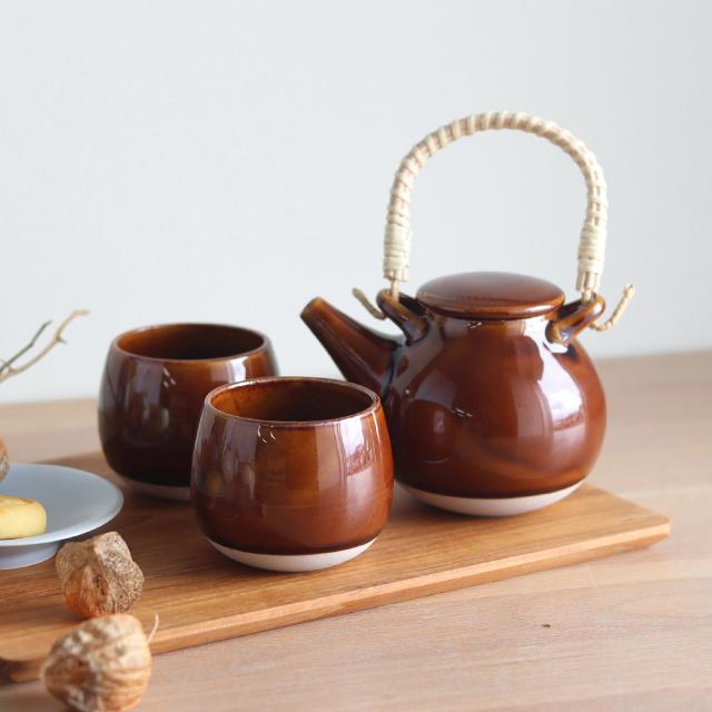 studio m' スタジオエム なつめ 土瓶＆湯呑＋大判ガーゼふきん＋茶屋