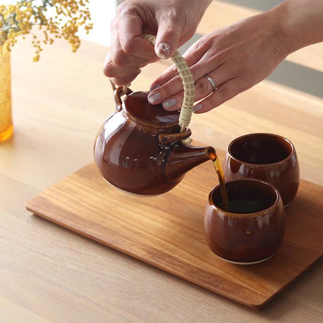 studio m' スタジオエム なつめ 土瓶＆湯呑＋大判ガーゼふきん＋茶屋