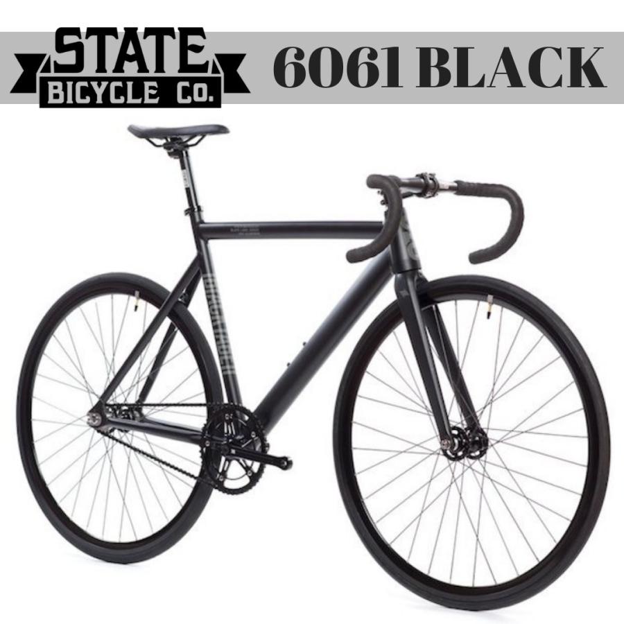 ピストバイク Black 完成車 State Bicycle おしゃれ ステイト Mat バイシクル 6061 Black Label V2 Mat マット Black ブラック ブラックレーベル ブランド アルミ 自転車 フレーム State 6061bk ピストバイクショップfavus
