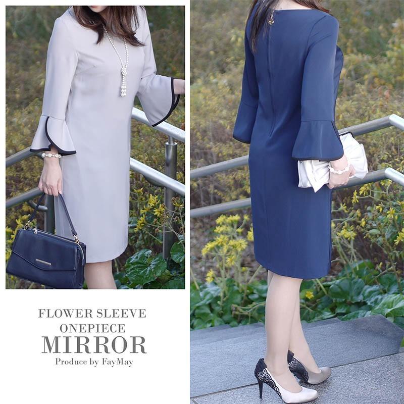 パーティドレス 春冬 卒園式 ママ 結婚式 ワンピース 同窓会 服装 顔合わせ お呼ばれ コーデ 大きいサイズ 着痩せ 代30代 40代 50代60代 膝丈 痩せて見える 1803 ワンピースのfaymay 通販 Yahoo ショッピング