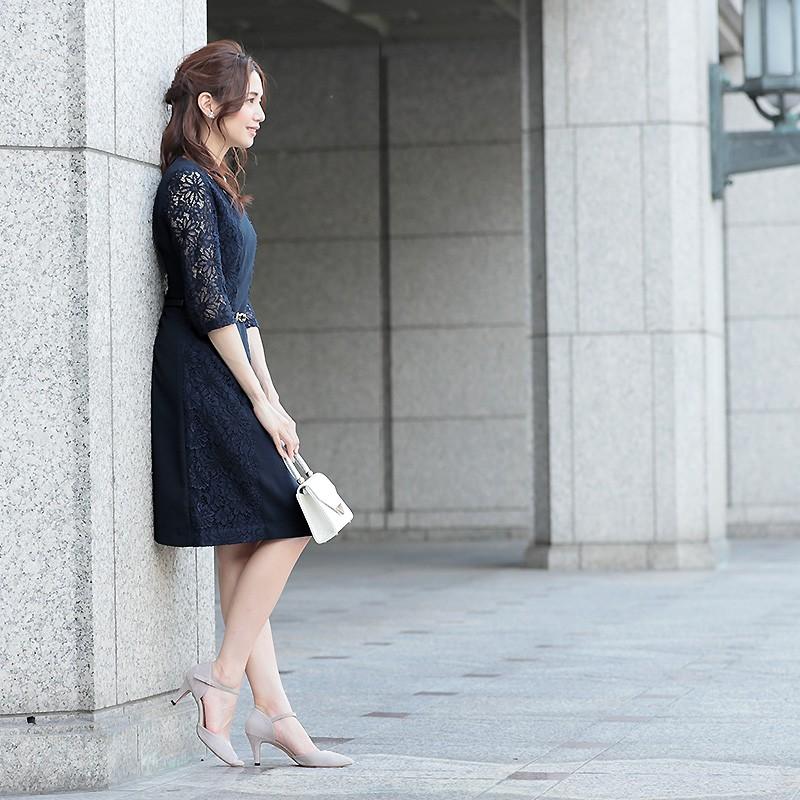 入学式 入園式 顔合わせ ワンピース レース 同窓会 服装 大人 パーティードレス 30代 40代 結婚式 ドレス 二次会 上品 膝丈 春 夏 ワンピースのfaymay 通販 Yahoo ショッピング