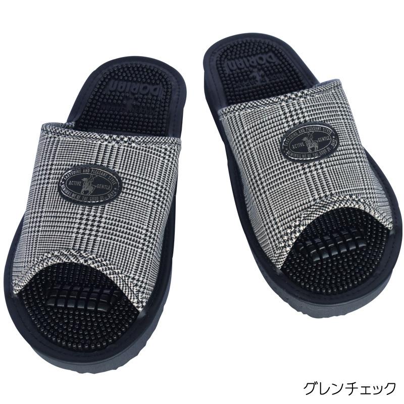 健康サンダル メンズ チェック 竹ふみ 最高品質の サンダル 大きいサイズ 快適フミフミ ブラック 健康スリッパ スリッパ 足ツボ 国産
