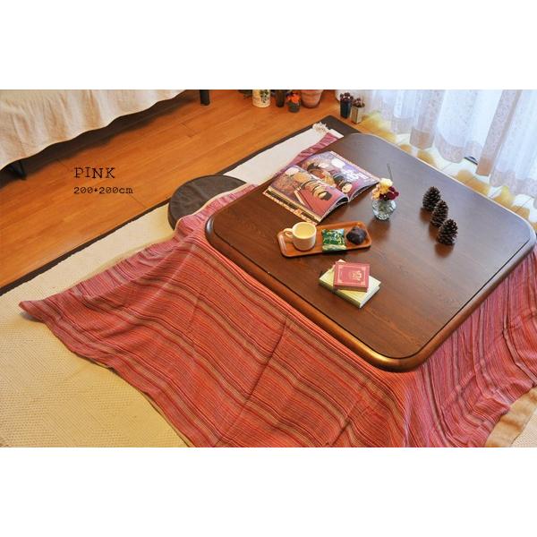 こたつカバー アジアン こたつ布団カバー マルチカバー ストライプ