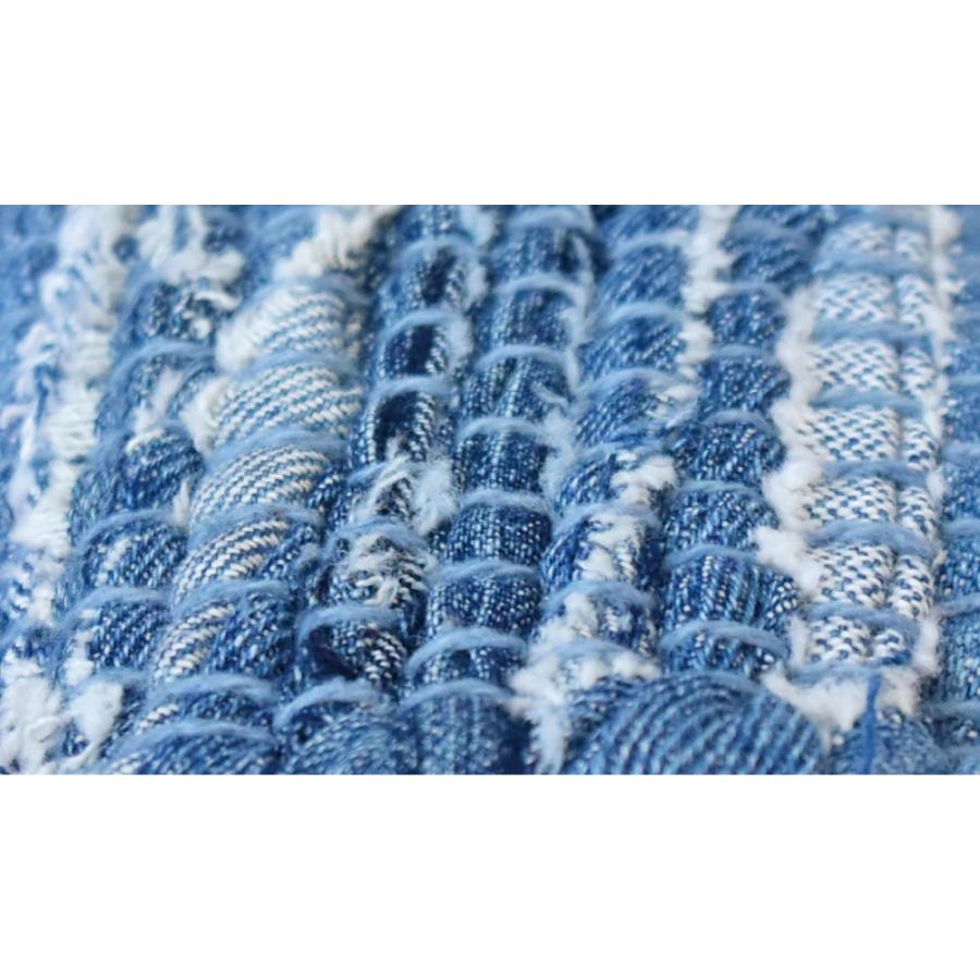 デニム マット チンディ 90 150cm ラグ 裂き織り 玄関マットル Denim モダン ビンテージ アメリカン 西海岸 ラグマット 夏 インド綿 Hr 旅するアジアの雑貨店 通販 Yahoo ショッピング