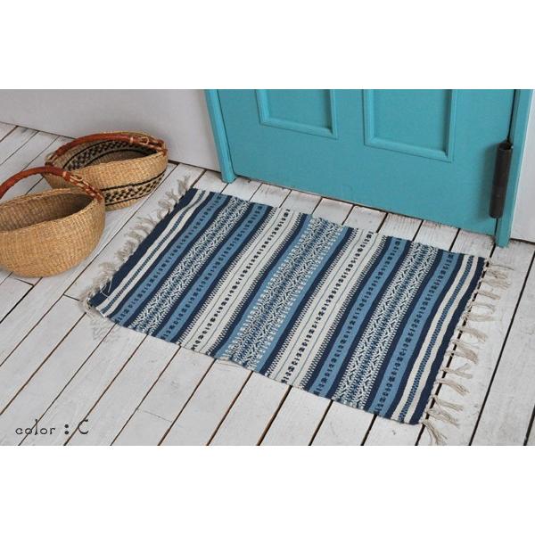 玄関マット ネイティブボーダー 50×80cm ラグマット アジアン