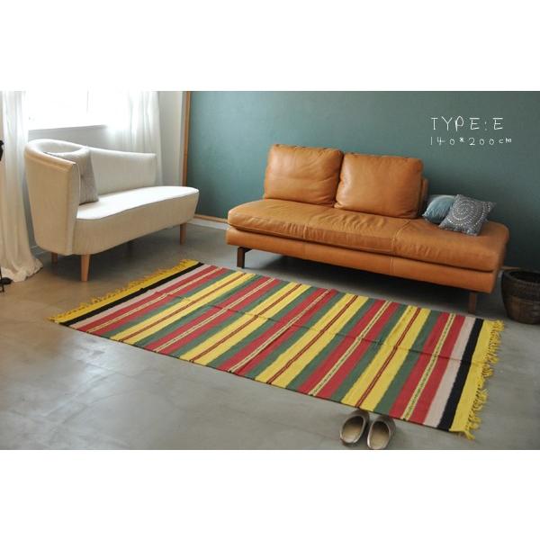 アジアン ラグマット ネイティブボーダー 140×200cm前後 エスニック