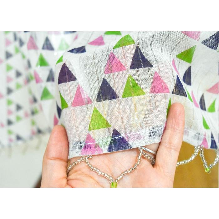 のれん 三角形 85×150cm インド綿100％ プリントのれん 暖簾 アジアン