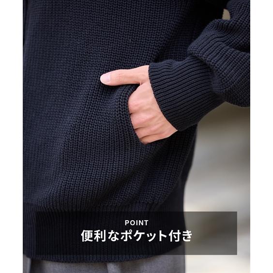 ニッセン（nissen） アウター 綿100% ジップアップ ニットブルゾン M