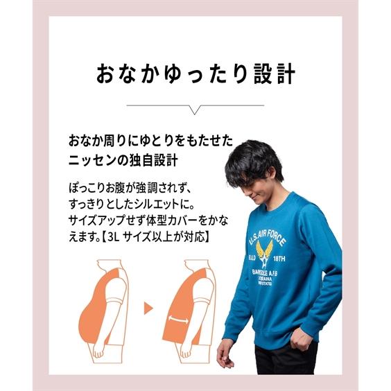 ニッセン（nissen） トップス 裏起毛 プリントトレーナー 3L以上お腹