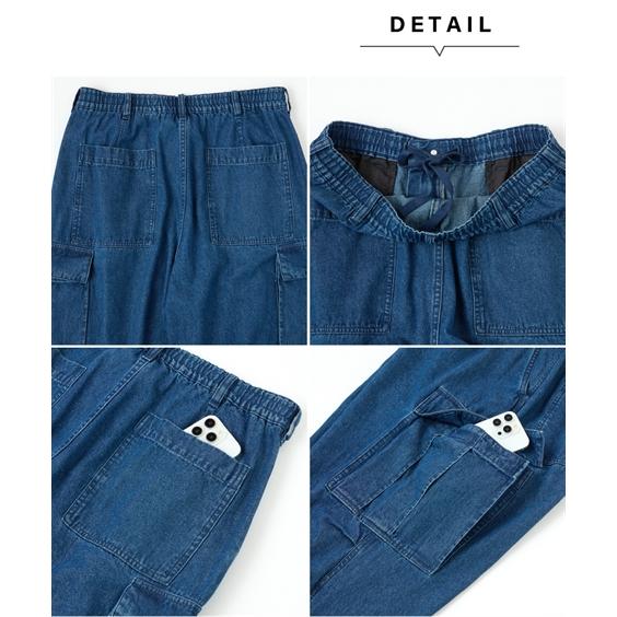 deres デレス 16th シルクデニムパンツ ネイビー サイズ0 低身長サイズ・Lサイズあり］【5色展開】ストレートデニムパンツ