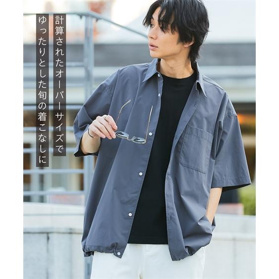 ニッセン（nissen） カジュアルシャツ 五分袖 吸汗速乾 オーバーサイズ