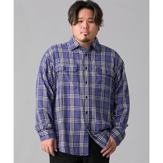 カジュアルシャツ 長袖 綿100％ ダブルガーゼ チェック柄 レギュラー