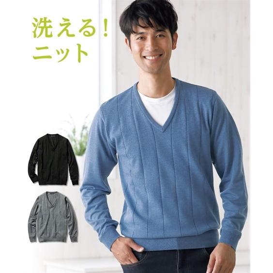自宅の洗濯機でok Vネックセーター メンズ M 10l 洗濯機で洗える薄手vネックセーター 重ね着しやすい薄手タイプ 大きいサイズ メンズ ニッセン Zzy4ca0070 Style Gear By ニッセン 通販 Yahoo ショッピング