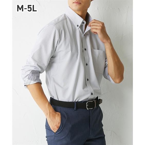 ニット素材で動きやすい 別布使い形態安定長袖デザインボタンダウンワイシャツ メンズ M 5l テレワークにオススメ 大きいサイズ メンズ ニッセン Zzy4cd0314 Style Gear By ニッセン 通販 Yahoo ショッピング
