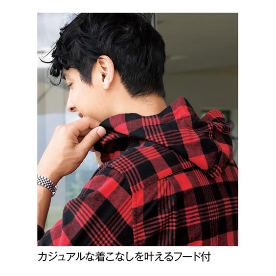 ネルチェックフード付ロングシャツ メンズ M 10l 着こなしを旬顔にするロング丈シャツ 大きいサイズ メンズ トップス ネルシャツ ニッセン Zzy4ce0064 Style Gear By ニッセン 通販 Yahoo ショッピング