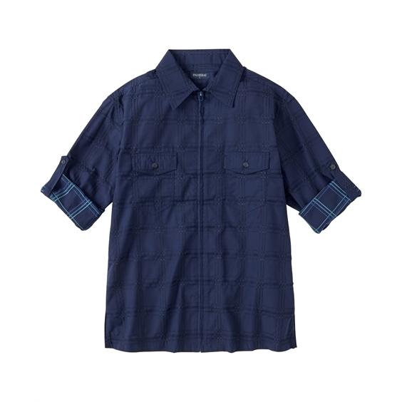 オールシーズン対応 ロールアップ ドビー格子柄フルジップ長袖シャツ フルジップ仕様 メンズ M L Ll アウター感覚で羽織るのも トップス ニッセン Zzy4c21a08 Style Gear By ニッセン 通販 Yahoo ショッピング