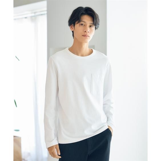 ニッセン（nissen） Tシャツ 長袖 綿100％ ポケット付 クルーネック