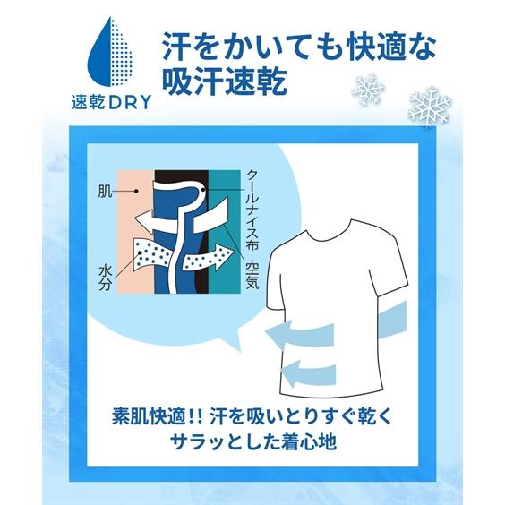 下着 インナー 半袖 メッシュ V首 セット組 メンズ 超冷感AIR 接触冷感 吸汗速乾 UVカット M-10Lサイズ 半袖インナー 2枚組 大きいサイズ ニッセン｜faz-store｜06