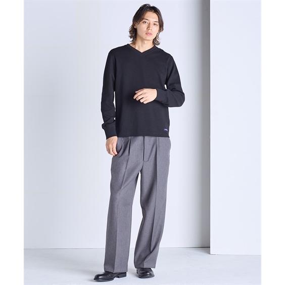 ニッセン（nissen） Tシャツ 長袖 ヘビーウェイトワッフル Vネック 3L