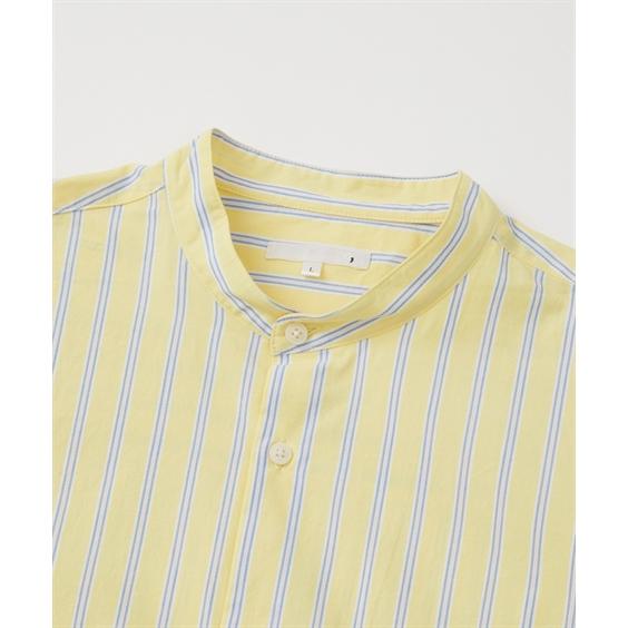 カジュアルシャツ 大きいサイズ 綿100% スタンドカラー長袖シャツ オーバーサイズ メンズ イエロー オフホワイト 3L-10L ニッセン nissen｜faz-store｜13