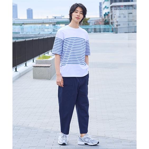 ニッセン（nissen） Tシャツ 半袖 綿100% オーバーサイズ 半袖ボーダー