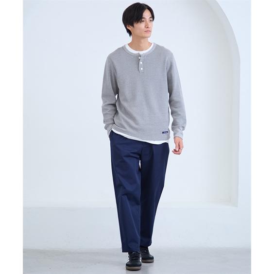 ニッセン（nissen） Tシャツ 長袖 ヘビーウェイト ワッフル ヘンリー