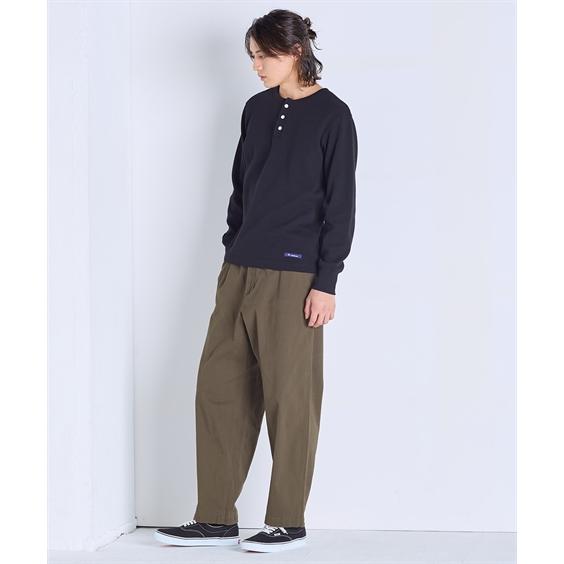 ニッセン（nissen） Tシャツ 長袖 ヘビーウェイト ワッフル ヘンリー