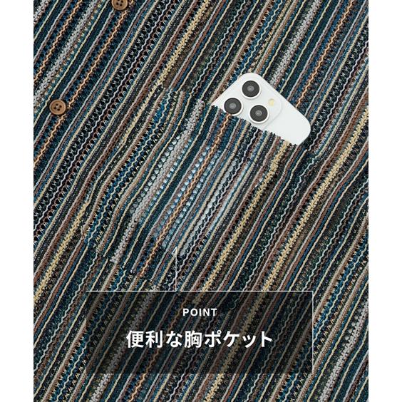 ニッセン（nissen） カジュアルシャツ 五分袖 オーバーサイズ シアー