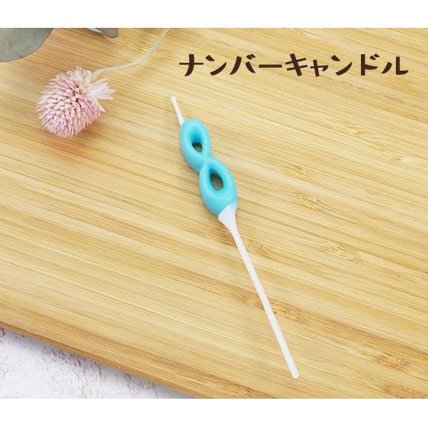 ケーキ キャンドル パーティーピックキャンドル ナンバーキャンドル 「3」 誕生日 ろうそく ローソク  ロウソク ケーキ用 数字 パステル 青 |  | 01