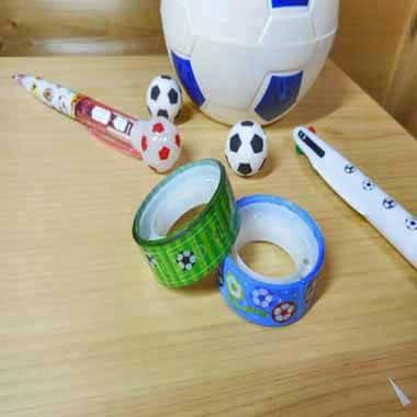 限定特価 可愛いサッカー柄 オリジナルマスキングビニールテープ ミニ 2個セット Wantannas Go Id