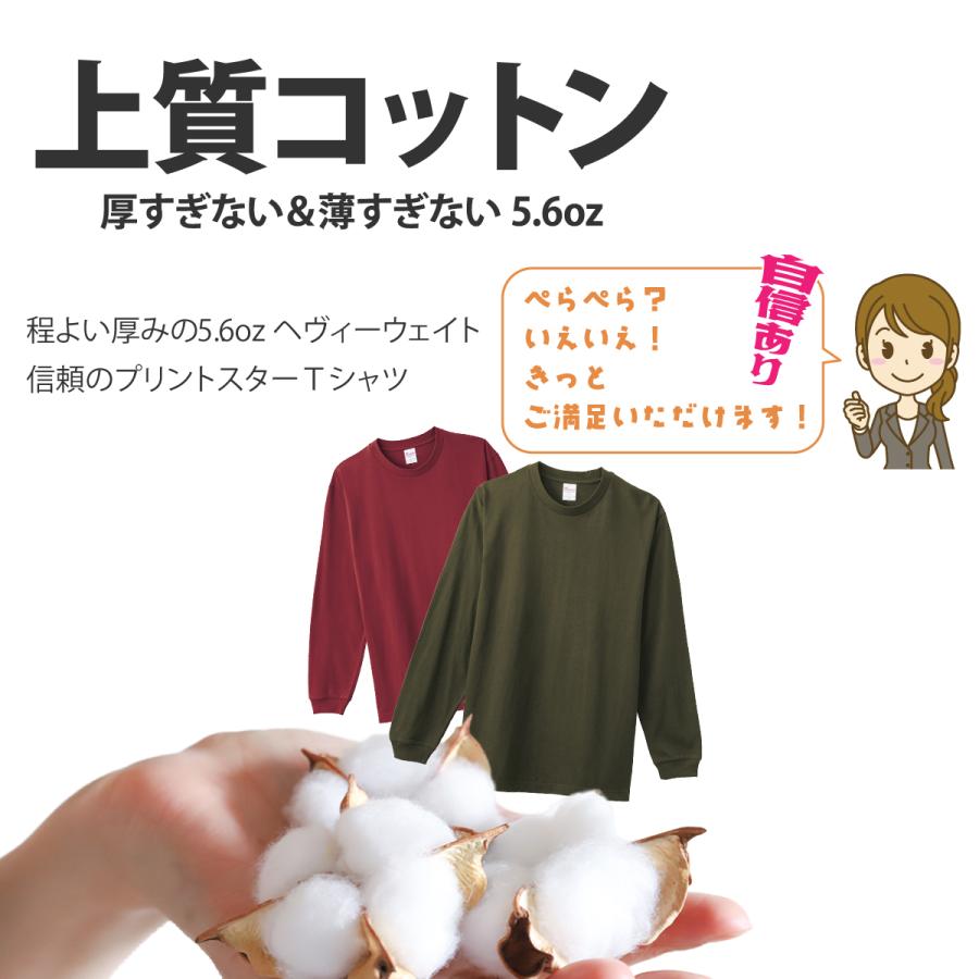 Printstar（プリントスター） オリジナル 長袖 tシャツ メンズ 厚手 名