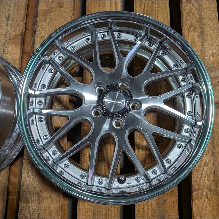 WORK - 【訳あり特価品】ランベック LM1 8.5J-18インチ 5H/114 はたご屋仕かける+35 はね除けるせつ然たる 銀輪2本必要経費