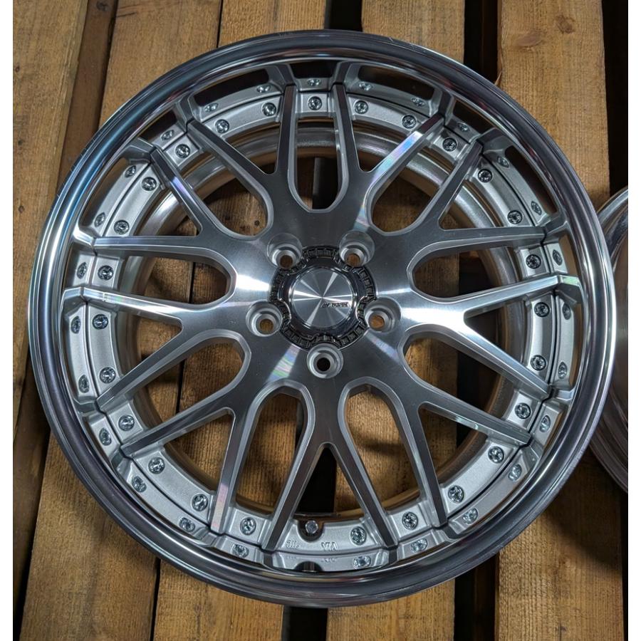 WORK - 【訳あり特価品】ランベック LM1 8.5J-18インチ 5H/114 はたご屋仕かける+35 はね除けるせつ然たる 銀輪2本必要経費