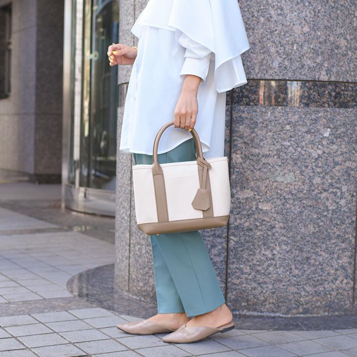 トートバッグ ショルダー パーテーション 仕切り 2way レディース ハンドバッグ cache cache カシュカシュ キャンバス 小さめ ポイント消化 | cache cache | 12