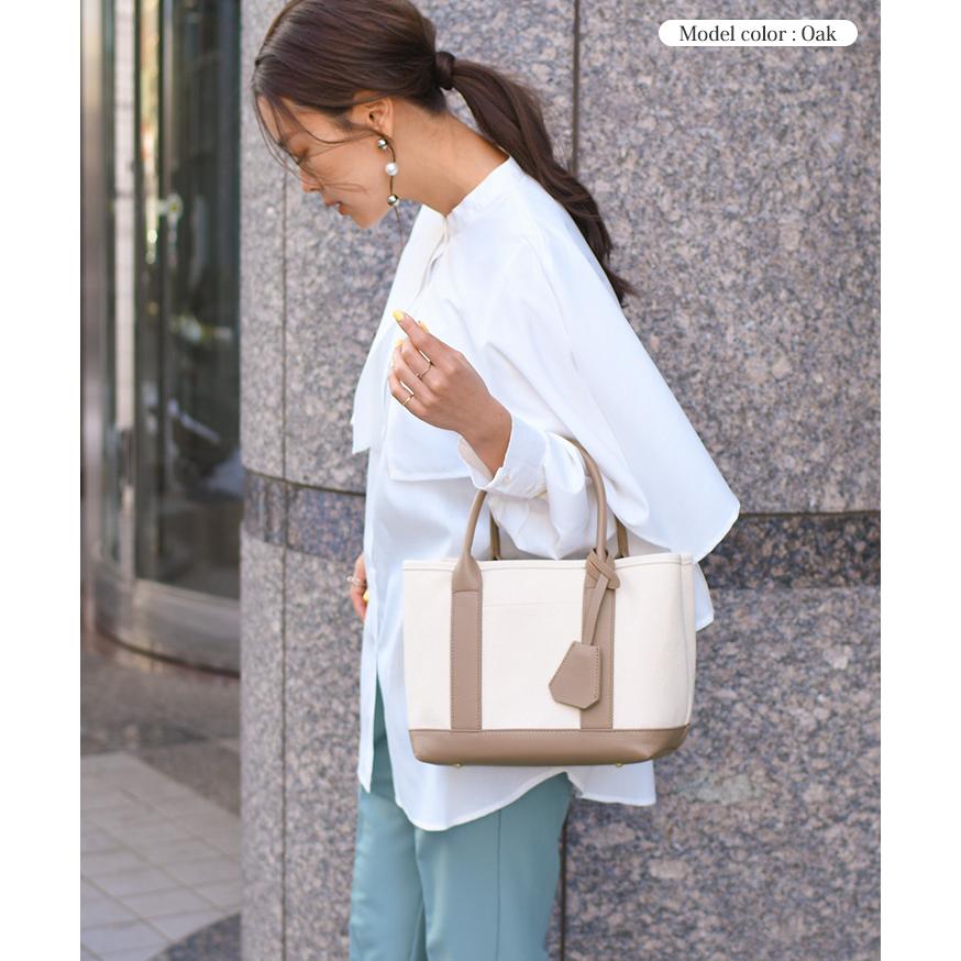 トートバッグ ショルダー パーテーション 仕切り 2way レディース ハンドバッグ cache cache カシュカシュ キャンバス 小さめ ポイント消化 | cache cache | 04