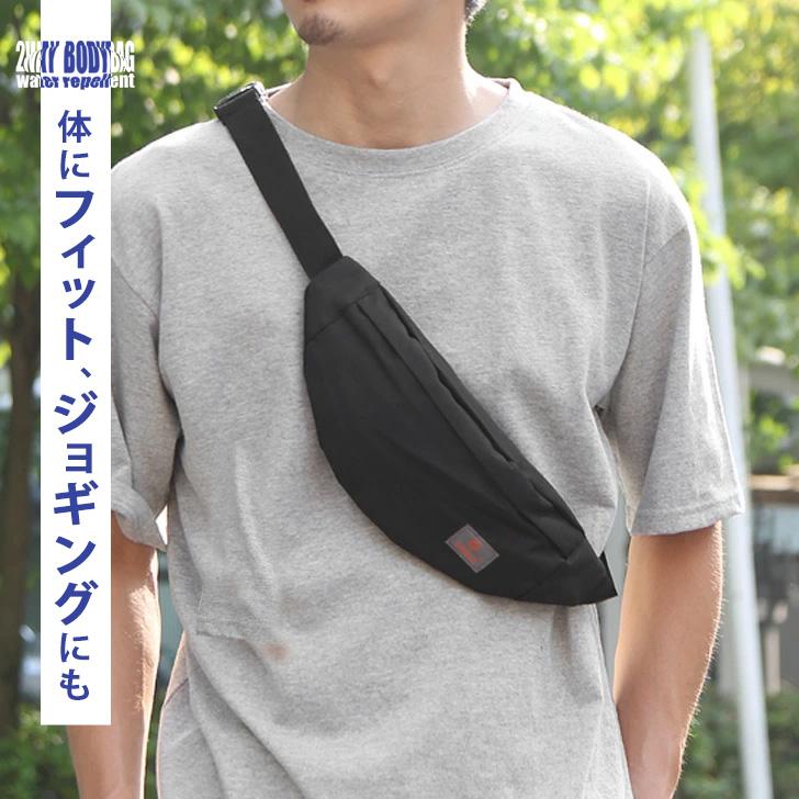 撥水ボディバッグ| メンズ 軽量 多収納 黒 美品 | 仕事 学生 ギフト リアルスタイル REAL STYLE ボディバッグ メンズ レディース 撥水 薄型