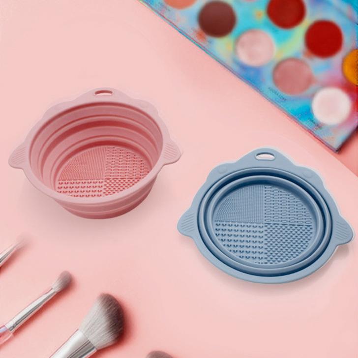 Tigela limpadora de pinceis maquiagem suporte pincel silicone ...