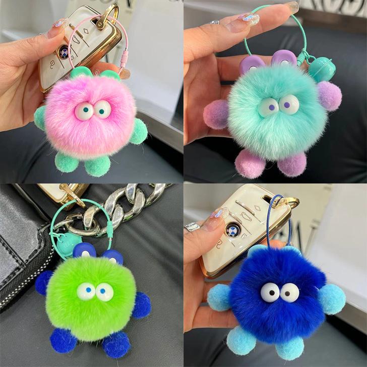 キーホルダー おしゃれ ストラップ モンスター 鈴 可愛い ワイヤー