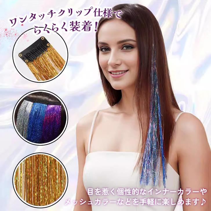 エクステ ウィッグ ロング ワンタッチ メッシュ カラー ヘア つけ毛