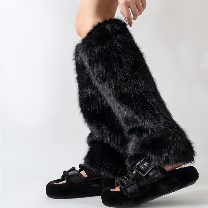 レッグウォーマー カバー フェイクファー レディース 靴下 ソックス