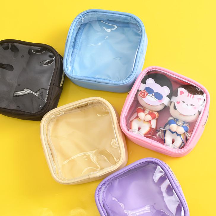 ポーチ クリア 透明 スクエア 小物入れ 収納 ぬいぐるみ アクリル