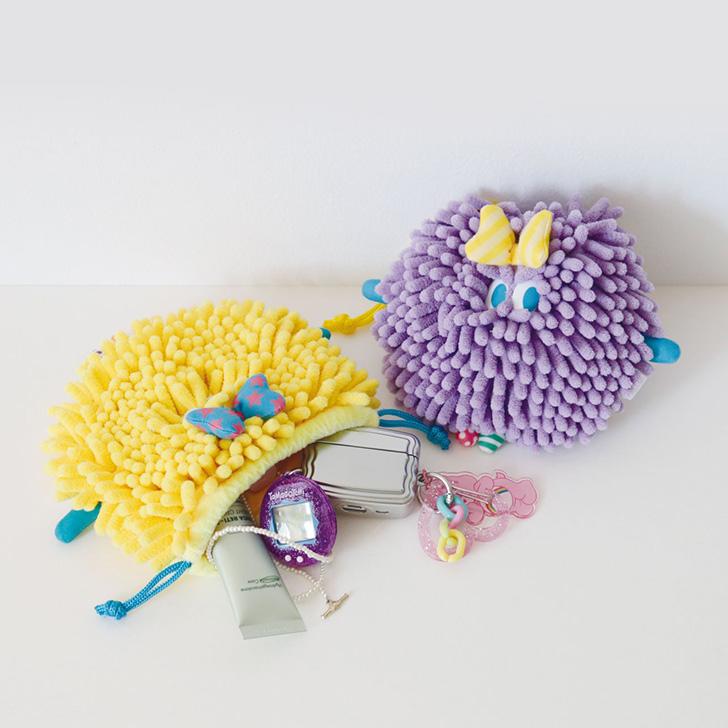 モジャ Moja! 巾着ポーチ キャラクター ポーチ 小物入れ 小さめ マルチポーチ モンスター かわいい メッシュ マスコット もふもふ 平成 | ブランド登録なし | 06