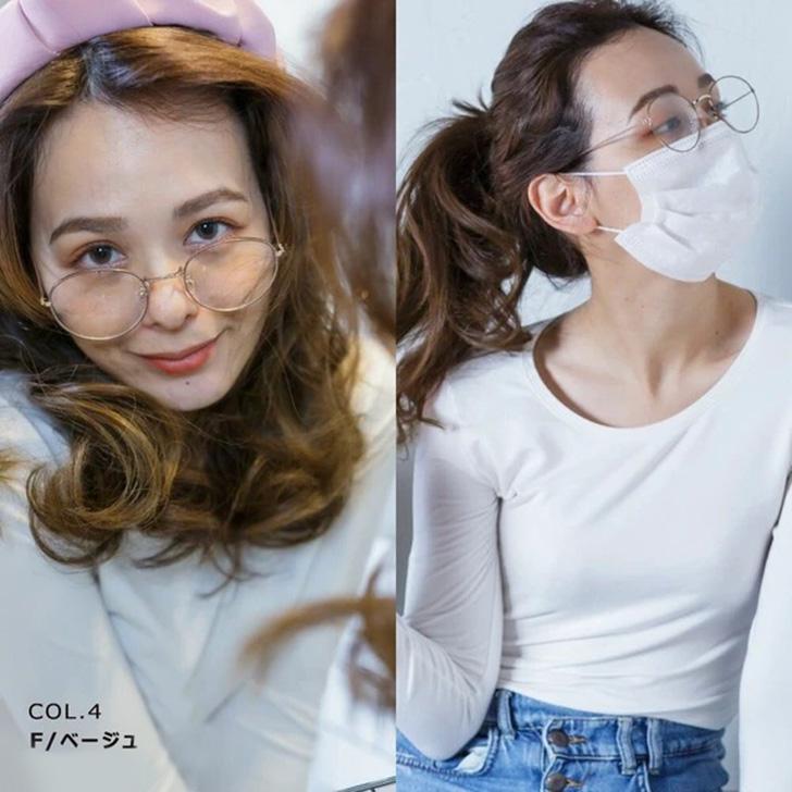 伊達メガネ サングラス レディース おしゃれ UVカット ブルーライトカット 花粉対策 花粉症 曇らない マスク メタルフレーム ボストン | ブランド登録なし | 06