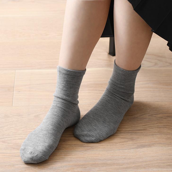 靴下 ソックス レディース クルー丈 無地 3足 組み セット 23〜25cm 女性 婦人 綿混  履き口 くちゴム なし 締め付けない ポイント消化 | ブランド登録なし | 03