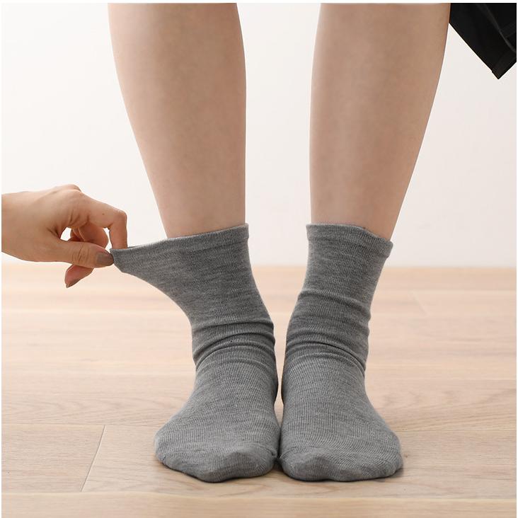 靴下 ソックス レディース クルー丈 無地 3足 組み セット 23〜25cm 女性 婦人 綿混  履き口 くちゴム なし 締め付けない ポイント消化 | ブランド登録なし | 05