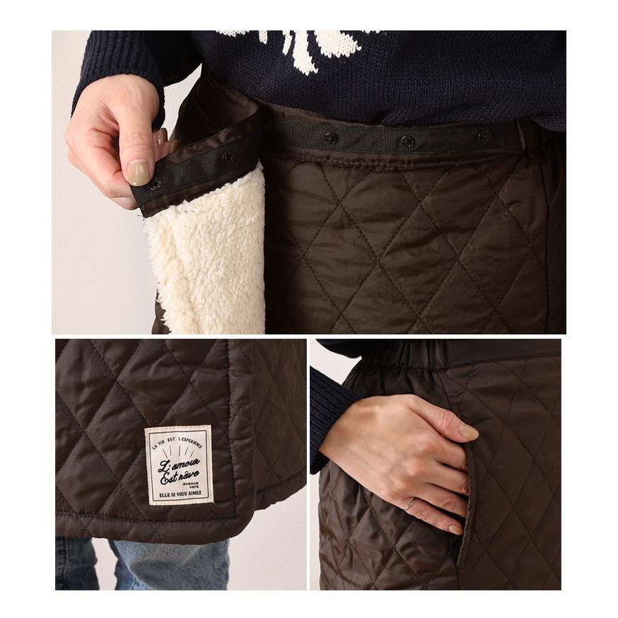 スカート 防寒 防風 巻き ラップスカート レディース メンズ 裏ボア キルティング 撥水 ショート丈 フリース ブランケット ひざ掛け 男女兼用 ポイント消化 | ブランド登録なし | 11