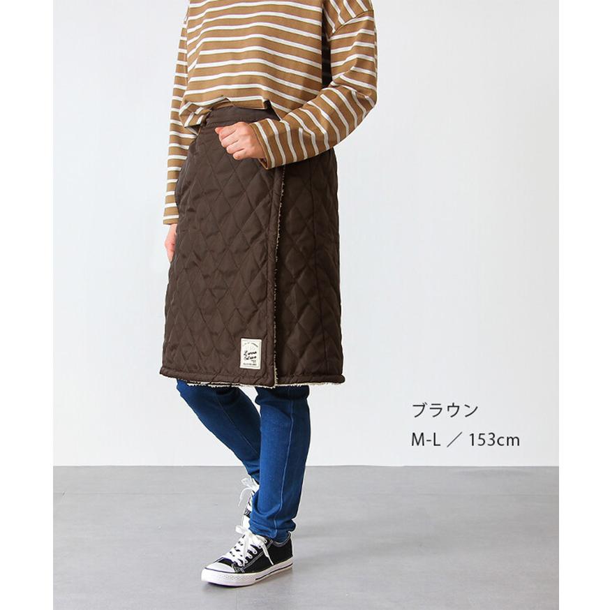 スカート 防寒 防風 巻き ラップスカート レディース メンズ 裏ボア キルティング 撥水 ショート丈 フリース ブランケット ひざ掛け 男女兼用 ポイント消化 | ブランド登録なし | 02