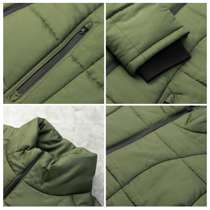 パデットジャケット アウター 上着 コート 中綿 フェイクダウン 長袖 メンズ NYLAUS スタンドカラー ブロックキルト 暖かい 軽い | NYLAUS | 11