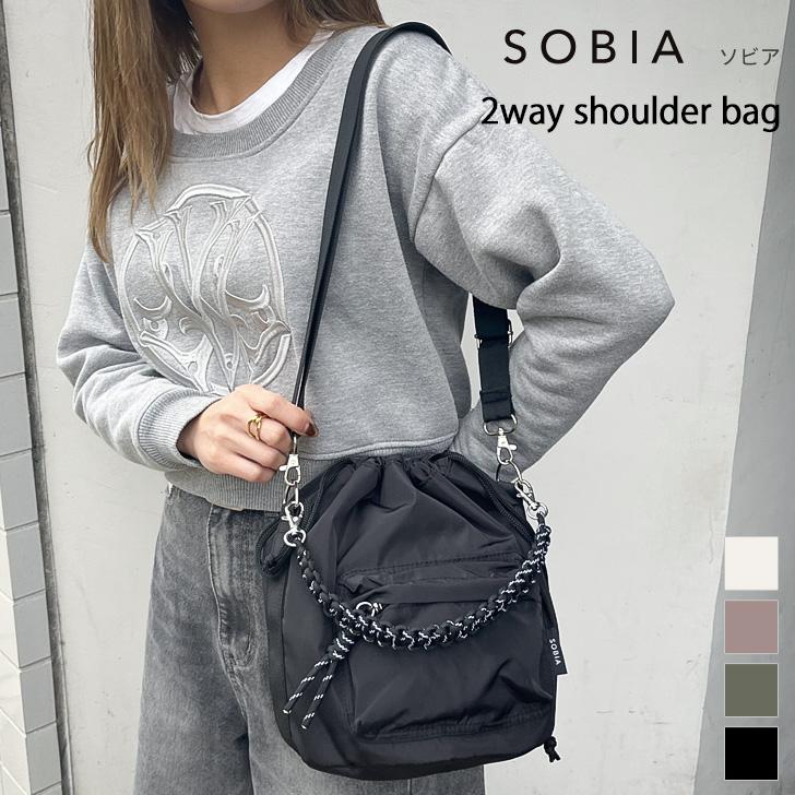ショルダーバッグ レディース ハンドバッグ SOBIA 巾着 バケツ型 斜